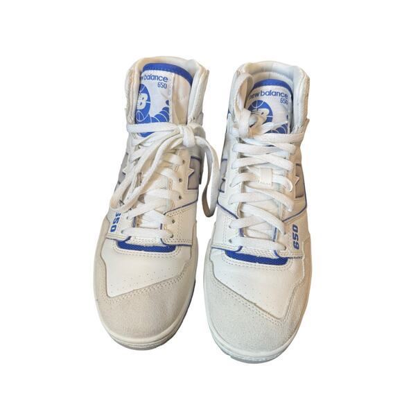 NEW BALANCE 650s Sneakers Men’s Size 10.5 White Marine Blue Angora Gray BB650RWI - Picture 6 of 10